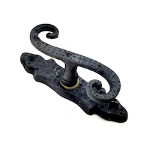 Antika Tarz Dekoratif Pirinç Kıvrık Pencere Kolu - 130x33 Mm, Oksit Diğer
