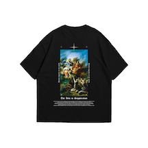 Tarzsokak Art Is Supplication Siluet Baskılı Oversize Unisex Beyaz Siyah