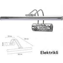 9w 50cm Krom Flüt Aplik Beyaz Işık