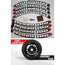 Continental Motosiklet Ve Otomobil Araç 3d Oto Lastik Yazısı Sticker Arma 8 Adet