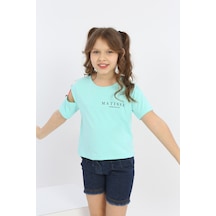 Toontoy Kids Toontoy Kız Çocuk Matısse Baskılı Tişört Mint Yeşili