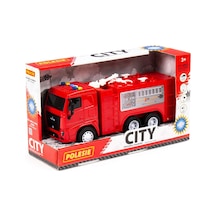 Polesie City-2 Sürtmeli İtfaiye Aracı Işıklı Ve Sesli Kırmızı Kabin - Kutuda