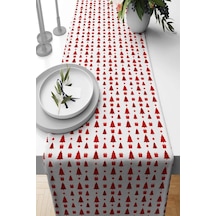 Kırmızı Christmas Desen Premium Masa Örtüsü Runner Rnr558n11