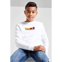 Anime Dragon Ball Baskılı Unisex Çocuk Beyaz Sweatshirt (534753412) Beyaz