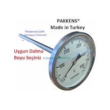 Pakkens 100 MM 500 C Derece 30 Cm Dalma Boylu Taş Fırın Termometresi