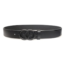 %100 Deri Çift Halka Tokalı Bayan Kemeri 4Cm (413278402) Siyah