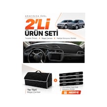 E-biz Volkswagen Tiguan 2016-2023 Uyumlu Torpido Örtüsü + Tay Tüyü Çanta - Siyah-gri - Vw024