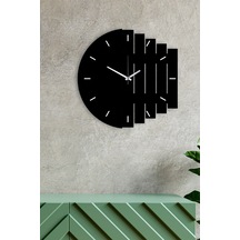 Pey Aksesuar Dekoratif Modern Ahşap Duvar Saati Ritim 0093-siyah-siyah