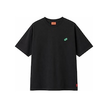 Hzr Wear Erkek Grafik Baskılı Bisiklet Yaka %100 Pamuk Tişört Orta Kalın Unisex Tişört Siyah
