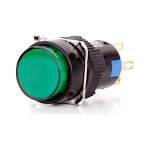 K16-291rd 16mm Kum. Butonu Yaylı Yeşil - 10'li Paket