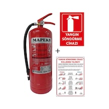 Mapeks Yangın Tüpü 6 KG + Yangın Tüpü Kullanım Talimatı ve Yangın Tüp
