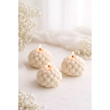 El Yapımı Bubble Mum 3 Lü Set Minimal Pinterest Stil Ev Dekoru Beyaz - 855558681 Beyaz