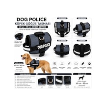 Dog Police Ayarlanabilir Köpek Göğüs Tasması Füme Gri - Siyah 60-85 Cm Çok Renkli