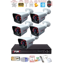 Fury 5 Kameralı 2mp Full Hd Görüntü 6 Atom Led Gece Görüşlü Dış Mekan Güvenlik Kamerası Seti 1tb