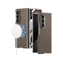 Galaxy Uyumlu Z Fold 8 Ultra Kılıf M-safe Şarj Özellikli Pazarplus Kıpta Kpt-11 Sert Pc Kılıf Kahverengi