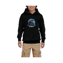 Zepplin Giyim God of War Ragnarok Kratos Atreus Logo Siyah Çocuk Kapşonlu Sweatshirt Siyah