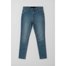 Kadın Yüksek Bel Mavi Skinny Jean Pantolon Mavi