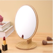 Yeni Model 9 -ahşap Tasarım Masaüstü Oda Dekorasyon Makyaj Oval Ayna