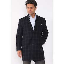 Plt8367 Dewberry Erkek Palto-Desenli Lacivert-Desenli Lacivert