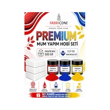Premium Mum Yapım Hobi Seti - Parafin Wax 500 Gr - 3'lü Toz Mum Boyası Seti - Kırmızı, Mavi, Sarı Bkfabpw5003kmsr Karışık