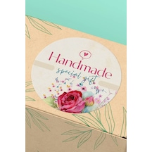 Handmade Special Gift Sticker 3x3cm St2322 Çok Renkli