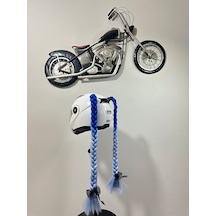 Motor & Motosiklet Mavi Ombreli Çift Örgü Saç Kask Dış Aksesuar Diğer