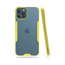 Apple Uyumlu - iPhone 12 Pro Max Kılıf Platin Silikon - Sarı