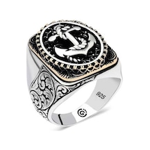 Gümüş Deniz Çapası Oval Erkek Yüzük (551186966)