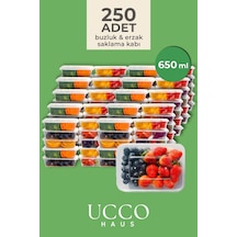 250 Adet 650 Ml Ekonomik Buzdolabı Dondurucu Erzak Sızdırmaz Saklama Kabı Seti Buzluk Organizer Şeffaf
