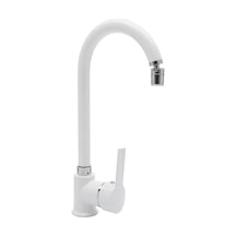 Beyaz T-max Pirinç 360° Oynar Başlıklı  Evye MutfakBataryası