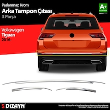 S-dizayn Vw Tiguan Krom Arka Tampon Alt Çıtası 3 Prç. 2016-2020