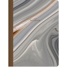 19x25 Çizgisiz Defter Terzi Dikişli Mermer Desenli 50 Yaprak Beyaz Kağıt 1.hamur Çok Renkli