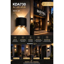 K2 Global Kda730 Jüpiter 2x4w Led Duvar Apliği 3000k Gün Işığı Ip54 Modern İç Ve Dış Mekan Dekoratif Aplik Siyah - 920696888 Siyah