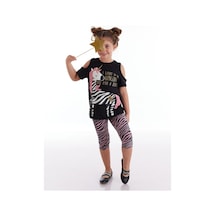 Denokids Mushi Unique Zebra Kız Tunik Takım Çok Renkli