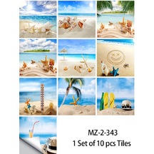 Plaj Manzarası Kabuk Fayans Etiket Mutfak Dolap Lavabo Duvar Çıkartmaları Ev Dekor Kendinde Su Geçirmez Duvar Sticker Dğ. 56761769 Diğer