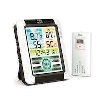 İç Ve Dış Sıcaklık Ve Nem Ölçer Renkli Geniş Ekran Termometre Elektronik Çalar Saat