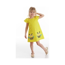 Denokids Puanlı Arılar Kız Elbise Sarı