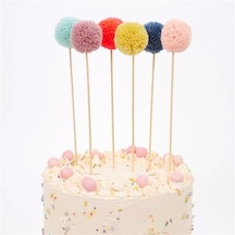 Meri Meri - Multi Pompom Cake Toppers - Çok Ponponlu Pasta Süsü Tüm Yaşlar