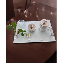 Bonding Gümüş İncili Nişan Tepsisi Gri Gri