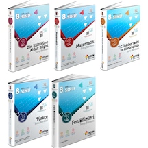 Aydın 2024 8. Sınıf Matematik + Türkçe + Fen + İnkılap + Din Üç Adım Soru Seti 5 Kitap