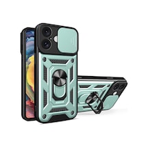 Apple iPhone Uyumlu  16 Kılıf Pars Lens Yüzüklü Silikon -  Yeşil