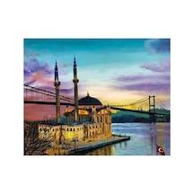 İstanbul Ortaköy Sayılarla Boyama Seti - Çerçeveli, 40x50cm
