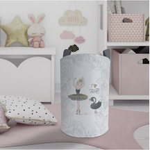 Mekta Home Bebek Ve Çocuk Odası Baleri Ve Kuğu Desenli Motifli Oyuncak Sepeti Renkli Çok Renkli