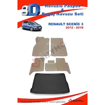 Renault Scenic 3 2012-2016 Bej Paspas Ve Bagaj Havuzu Seti Bej