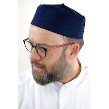 Kubbeli Sert Kalıp Takke - Lacivert