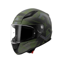 Ls2 Rapid 2 Thunder Birds Kapalı Motosiklet Kaskı Mat Yeşil - Siyah