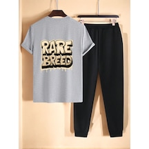 Uyguntarz Unisex Rare Breed Baskılı Eşofman Takımı Gri