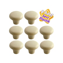 8 Adet Sert Plastik Mantar Düğme Kulp Krem Dolap Mobilya Mutfak Dolabı Çekmece Kapak Kulpu Kulbu