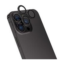 Forzacase İphone 15 Pro Max İle Uyumlu Kamera Camı Lens Koruyucu Halka Seti - Fc381 Siyah