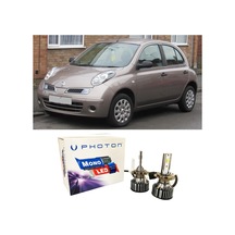 Nissan Micra Led Xenon Uzun + Kısa Far Ampulü H4 Mono Yeni Seri Beyaz 2003-2010